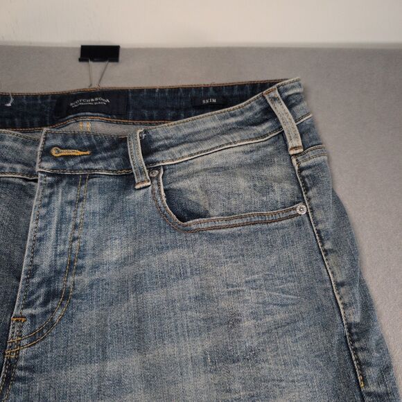 Scotch & Soda Skim Mens Blue Jeans Amsterdam Blauw Size W 34x L 32 - Picture 5 of 16